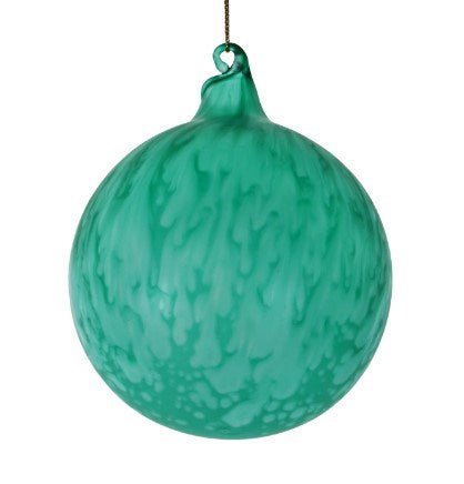 100MM Turquoise Marble Ice Ornament by Jim Marvin - Holiday Warehouse
