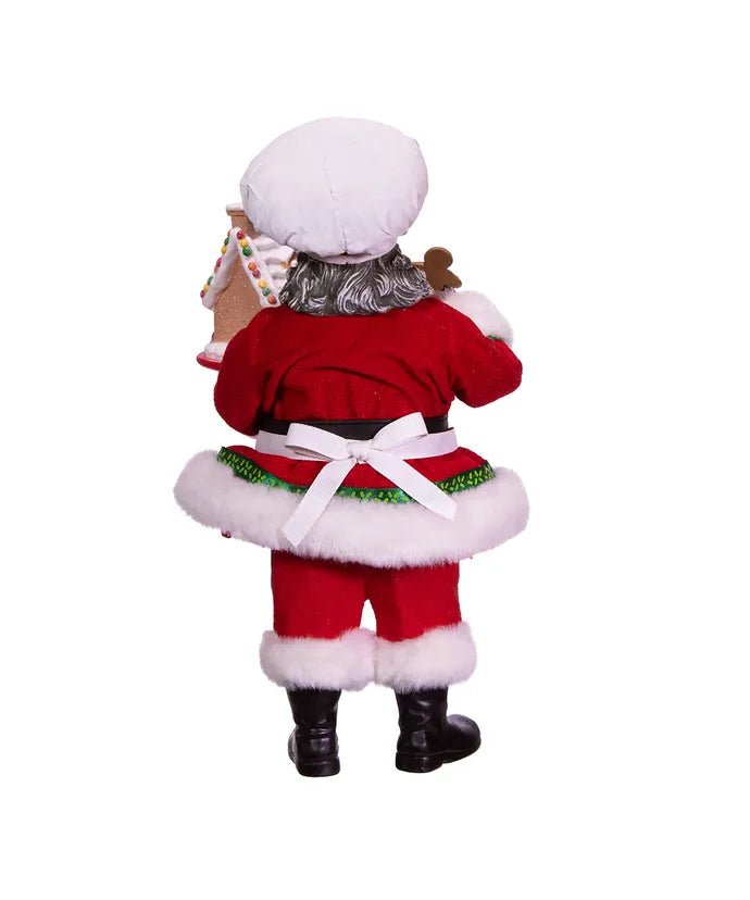 10.5" Fabriché™ African American Gingerbread Chef Santa - Holiday Warehouse