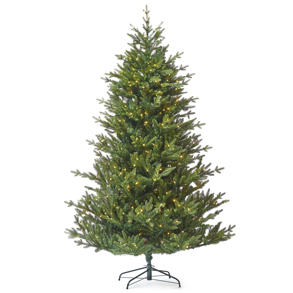 10ft Frosted Asheville Fraser Fir Tree w/ WW LED Lights - Holiday Warehouse