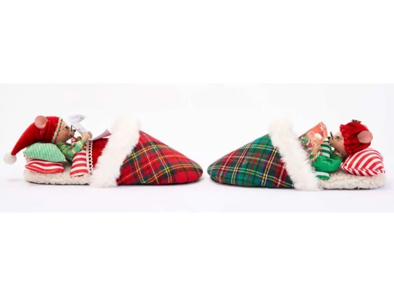 11.5" Mouse In Slipper 2pc Set - Holiday Warehouse