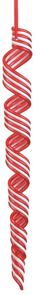 12" Red White Swirl Drop Ornament - Holiday Warehouse