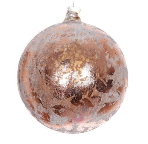 120mm Gold Brown Filigree Leaf Ball Ornament by Jim Marvin - Holiday Warehouse