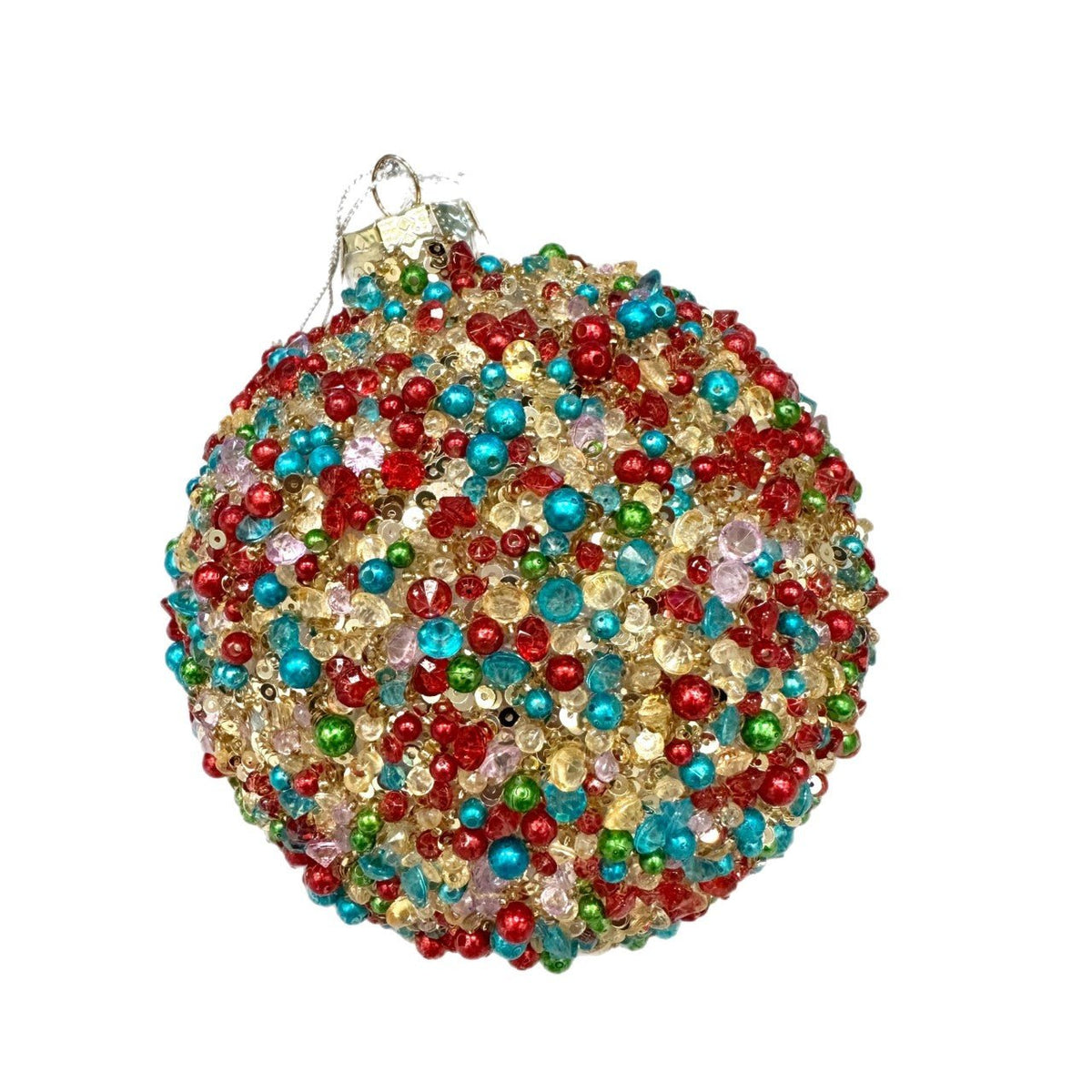 120mm Gold/Multicolor Jewel Ball - Holiday Warehouse