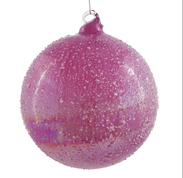 120MM Mauve Beaded Ball Ornament by Jim Marvin - Holiday Warehouse