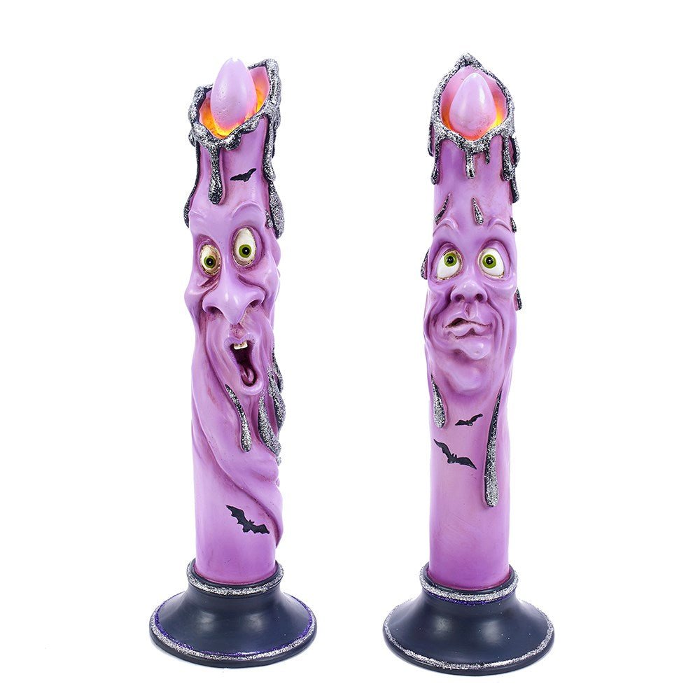 12.5" Ghost Face LED Candle Set of 2 - Holiday Warehouse