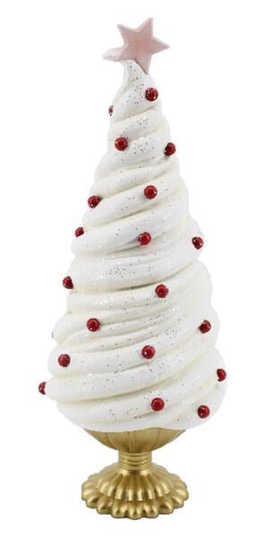 12.5" White Frosting Swirl Tree - Holiday Warehouse