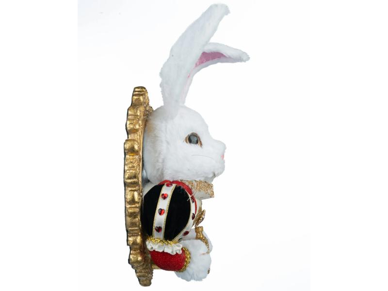 13" White Rabbit Door Knocker – Red - Holiday Warehouse