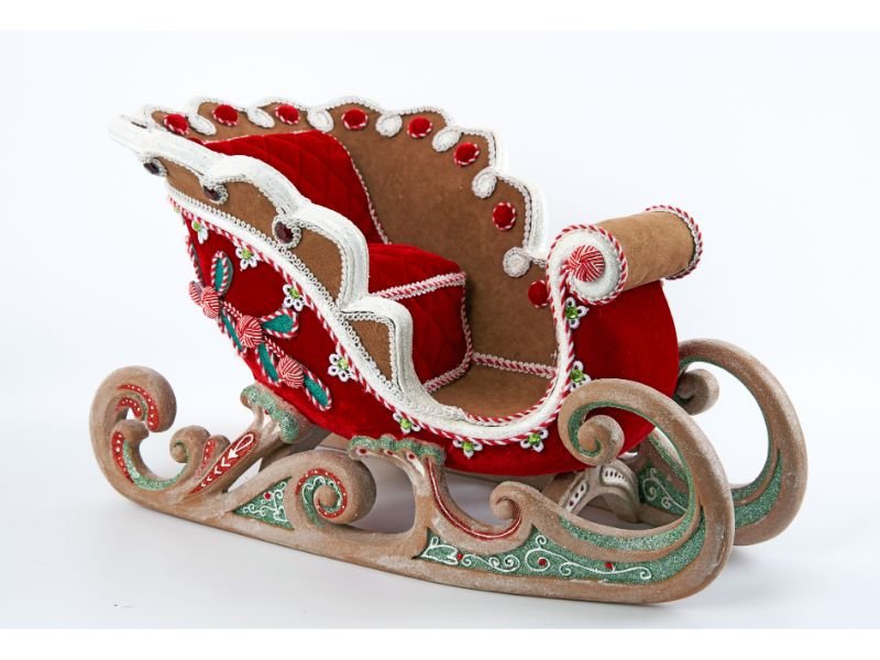 13.75" Gingerbread Sleigh - Holiday Warehouse