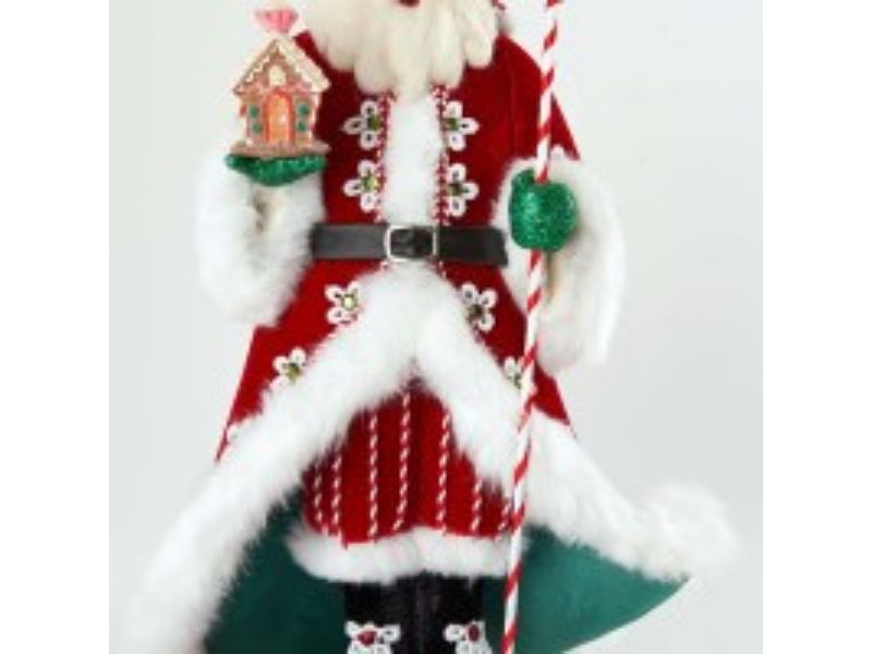 14" Gingerbread Forest Santa Tabletop - Holiday Warehouse