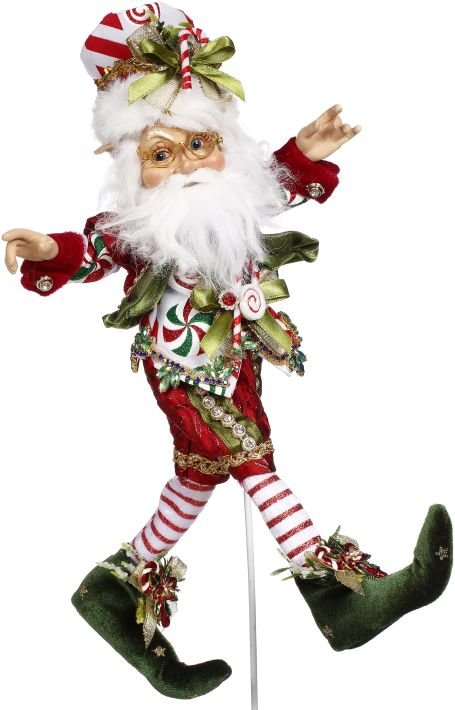 14'' Sm North Pole Candycane Elf by Mark Roberts 2023 - Holiday Warehouse