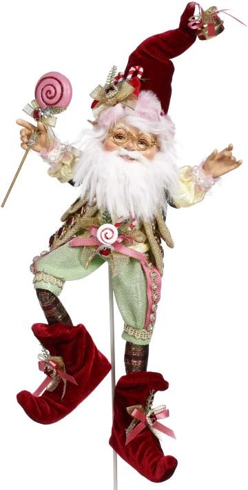 14'' Sm North Pole Lollipop Elf by Mark Roberts 2023 - Holiday Warehouse