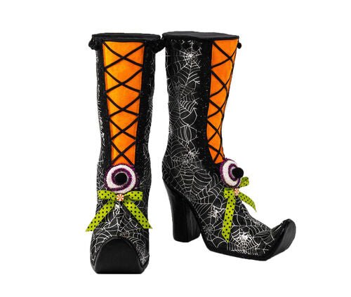 15" Black w/Orange Witch Boots - Holiday Warehouse