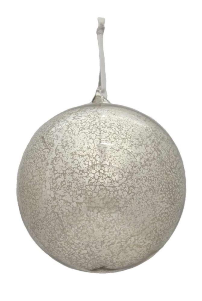 150MM Mercury Silver & Grey Vintage Glass Ornament - Holiday Warehouse
