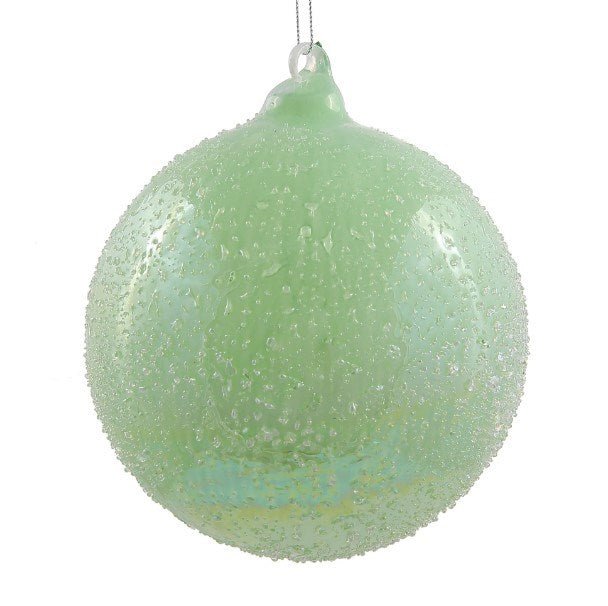150MM Sage Green Beaded Ball Ornament by Jim Marvin - Holiday Warehouse