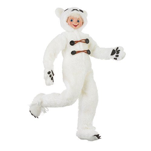 16" Polar Bear Posable Elf - Holiday Warehouse
