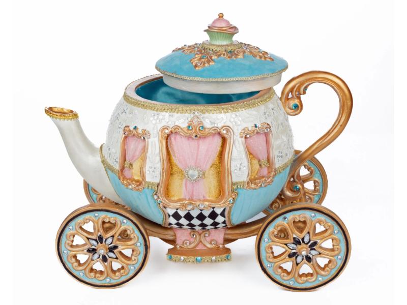 16" Teapot Carriage Candy Bowl - Holiday Warehouse