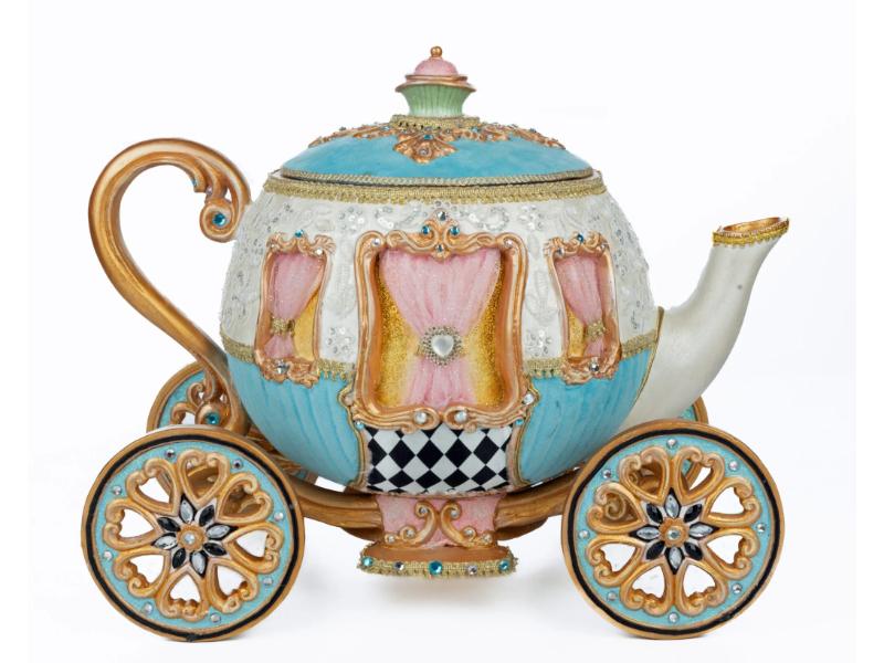 16" Teapot Carriage Candy Bowl - Holiday Warehouse