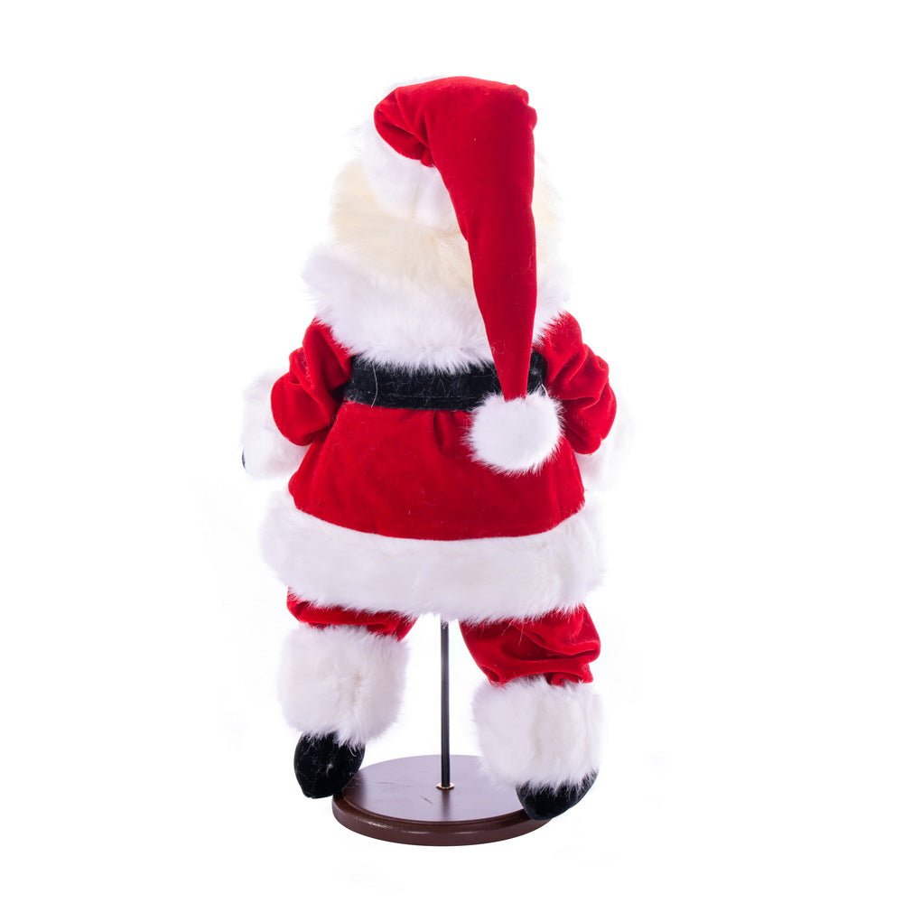 18" Red Velvet Dark Complexion Santa with Stand - Holiday Warehouse