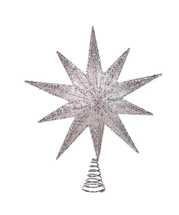 18" Un-Lit Silver Bethlehem Star Treetop - Holiday Warehouse