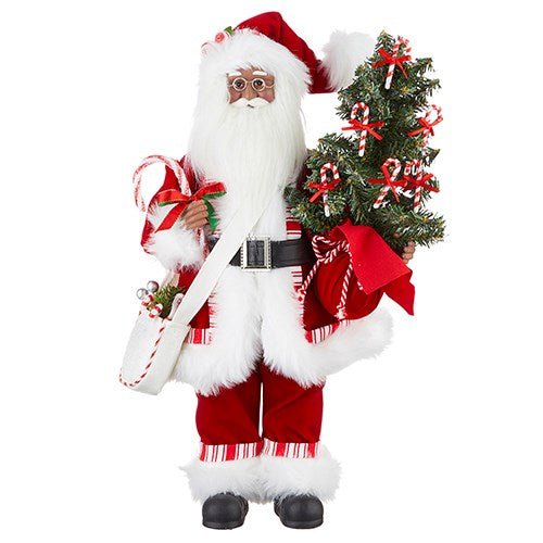 18.75" Peppermint Santa - Holiday Warehouse