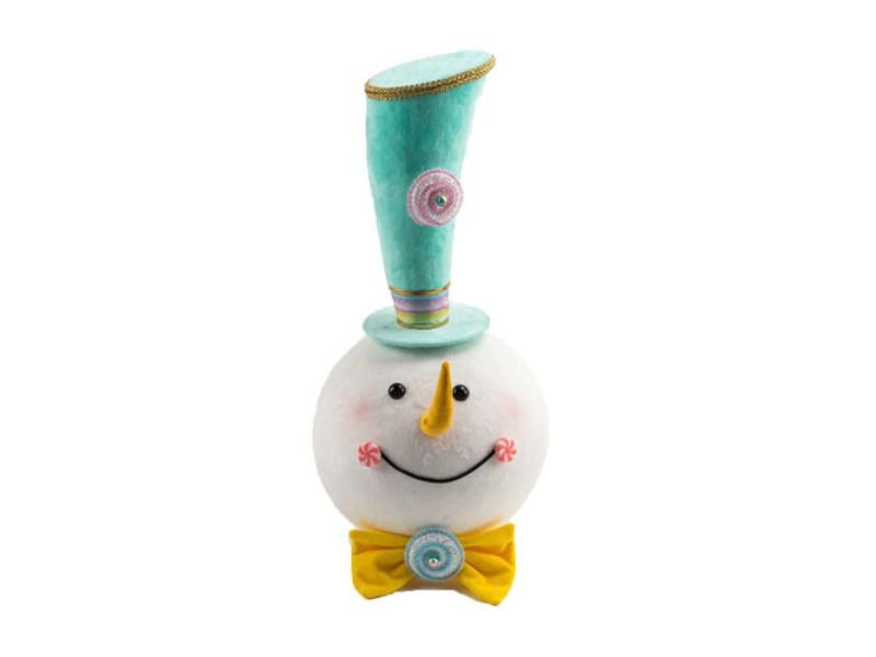 19" Snowman Head w/Blue Top Hat - Holiday Warehouse