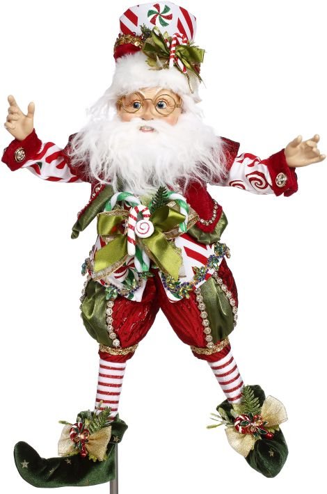 19.5'' Med North Pole Candy Cane Elf by Mark Roberts 2023 - Holiday Warehouse