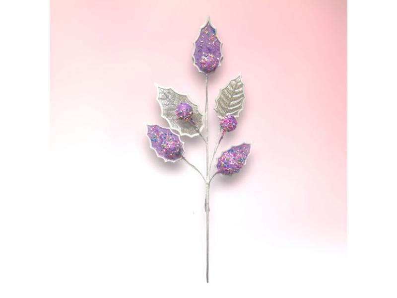 19.5" Purple Candy Leaf Stem 6pc - Holiday Warehouse