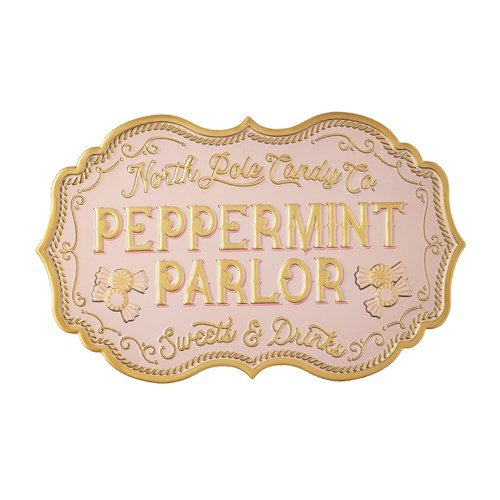 20" Peppermint Parlor Embossed Metal Wall Art - Holiday Warehouse