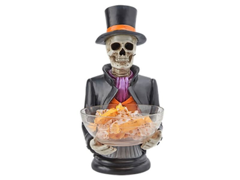 20" Skeleton Butler w/Candy Bowl - Holiday Warehouse