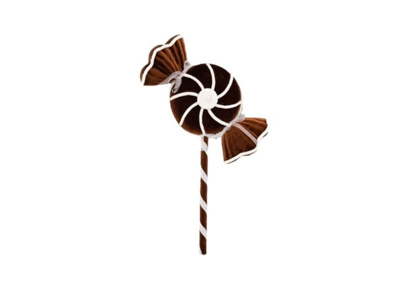 21" Brown Swirl Lollipop Pick 2pc - Holiday Warehouse