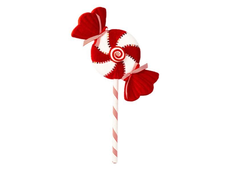 21.5" Peppermint Candy Pick 2pc - Holiday Warehouse