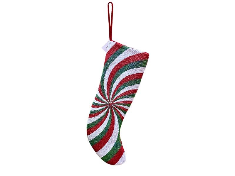 22" Peppermint Swirl Stocking - Holiday Warehouse
