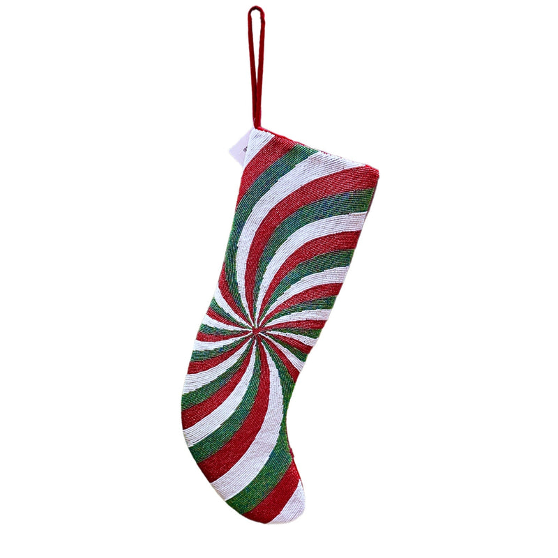 22" Peppermint Swirl Stocking - Holiday Warehouse