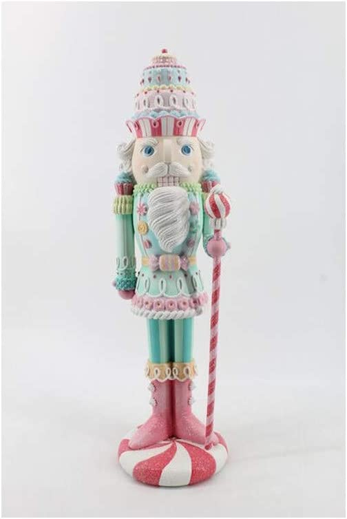 22" Pink/Blue Nutcracker with Staff - Holiday Warehouse