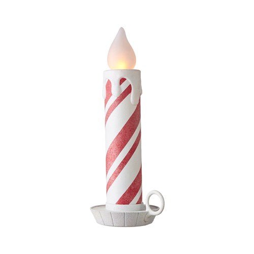 22.5" Peppermint Stripe Battery Operated Candle - Holiday Warehouse