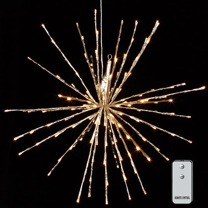 23" Champagne Starburst 150 Warm White LED w/ Remote - Holiday Warehouse