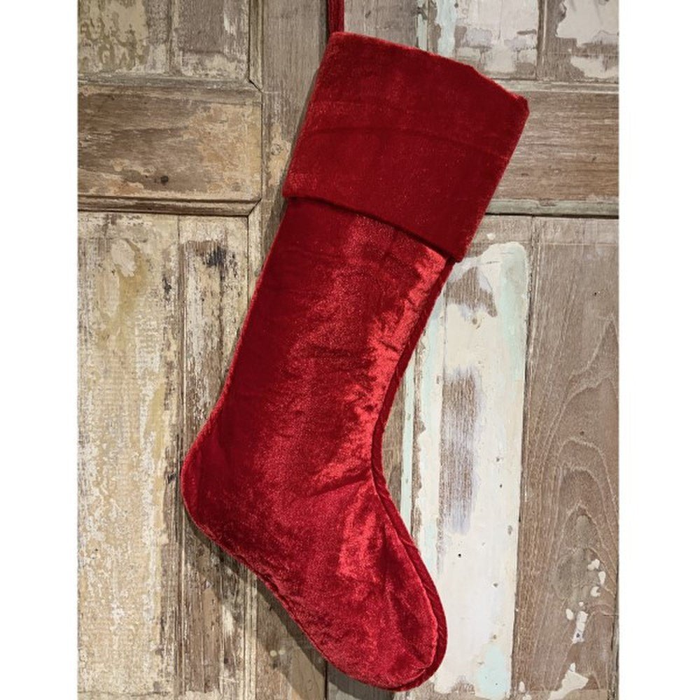 23" Red Velvet Christmas Stocking - Holiday Warehouse