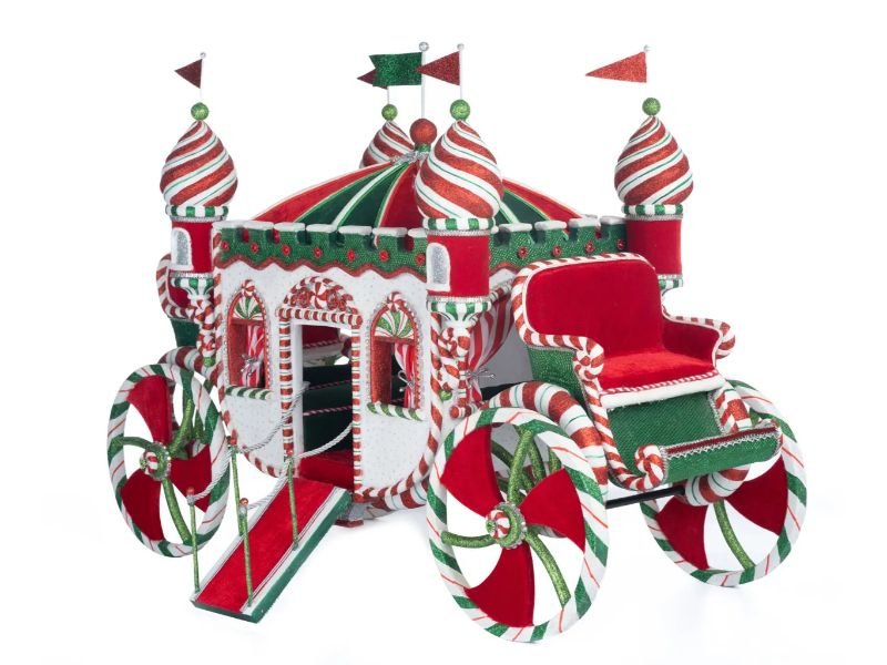 23.5" Peppermint Palace Carriage - Holiday Warehouse