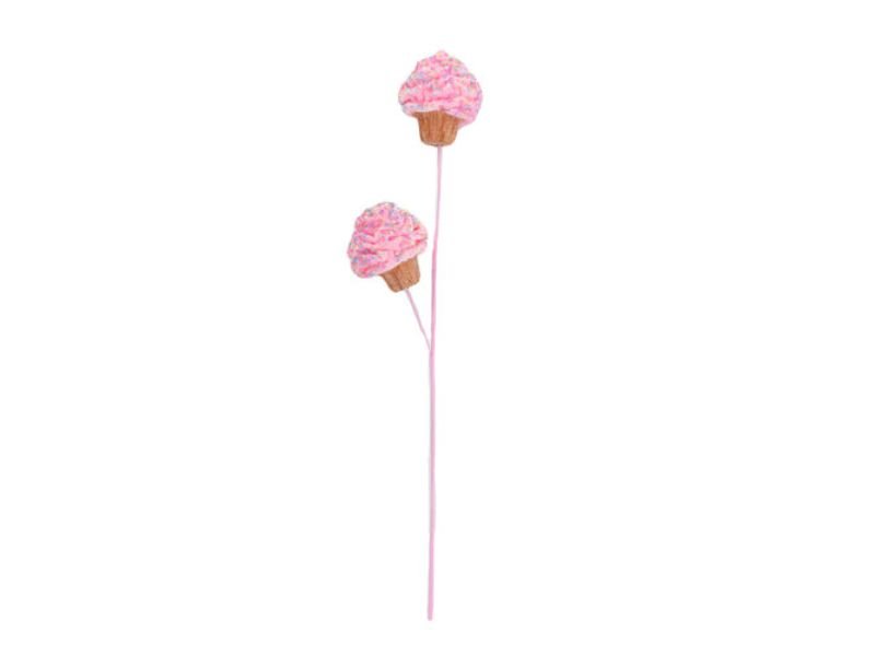 25" Pink Cupcake Pick 2pc - Holiday Warehouse