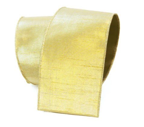 2.5" x 10 yds Gold Luster Ribbon - Holiday Warehouse
