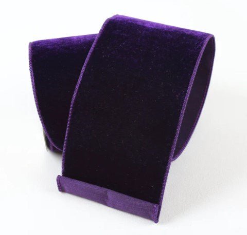 2.5" x 10 yds Purple Velvet Ribbon - Holiday Warehouse