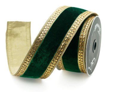 2.5" x 5 yds Emerald Queen Victoria Ribbon - Holiday Warehouse