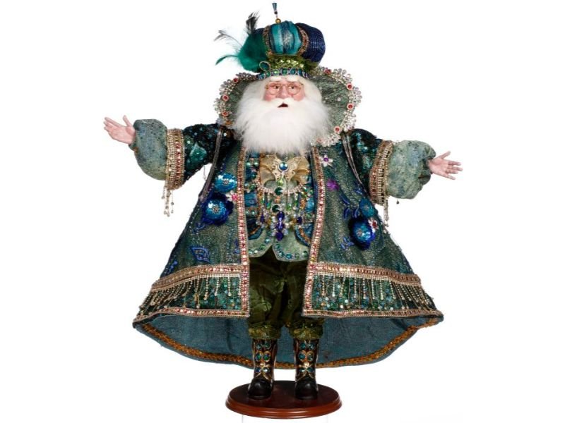 25.5" Proud Peacock Santa by Mark Roberts 2023 - Holiday Warehouse
