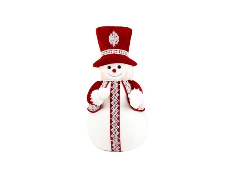 25.5" Red/Lace Snowman - Holiday Warehouse