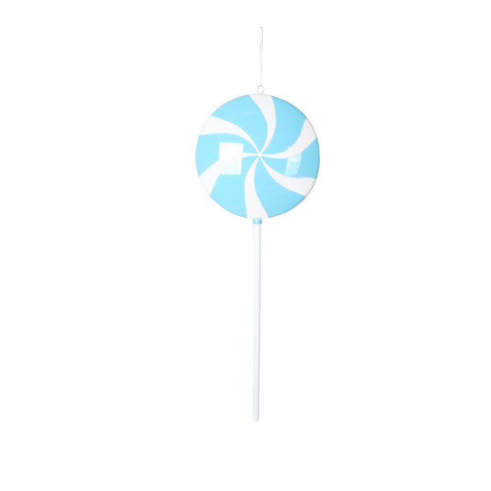 26" Baby Blue Flat Round Lollipop Ornament - Holiday Warehouse