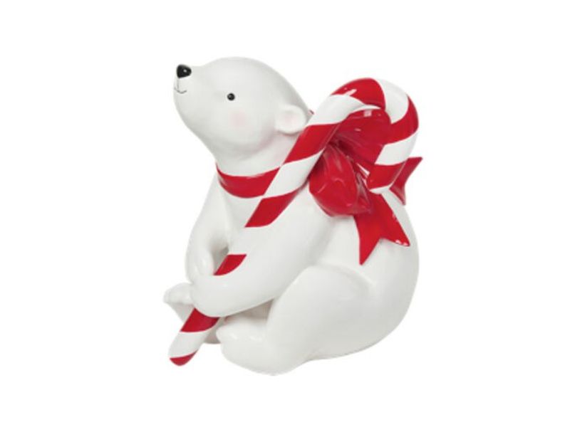 26" Baby Polar Bear with Candy - Holiday Warehouse