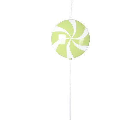 26" Lime Green Flat Round Lollipop Ornament 4pc - Holiday Warehouse
