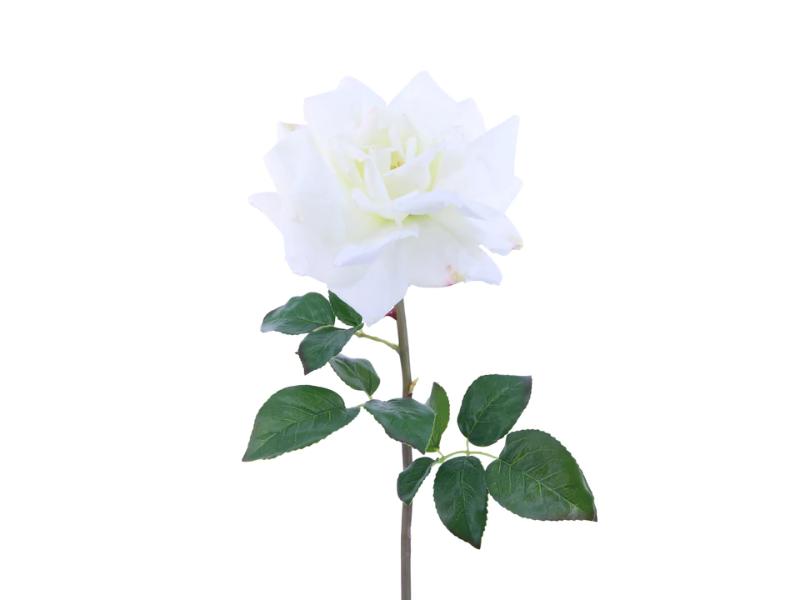 26" White Natural Touch Large Open Rose (12pc) - Holiday Warehouse