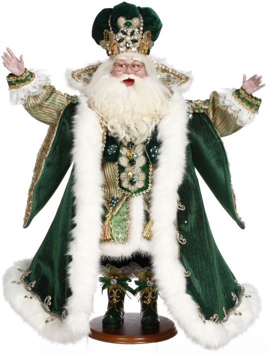 27" Emerald Sparkle Santa by Mark Roberts 2023 - Holiday Warehouse