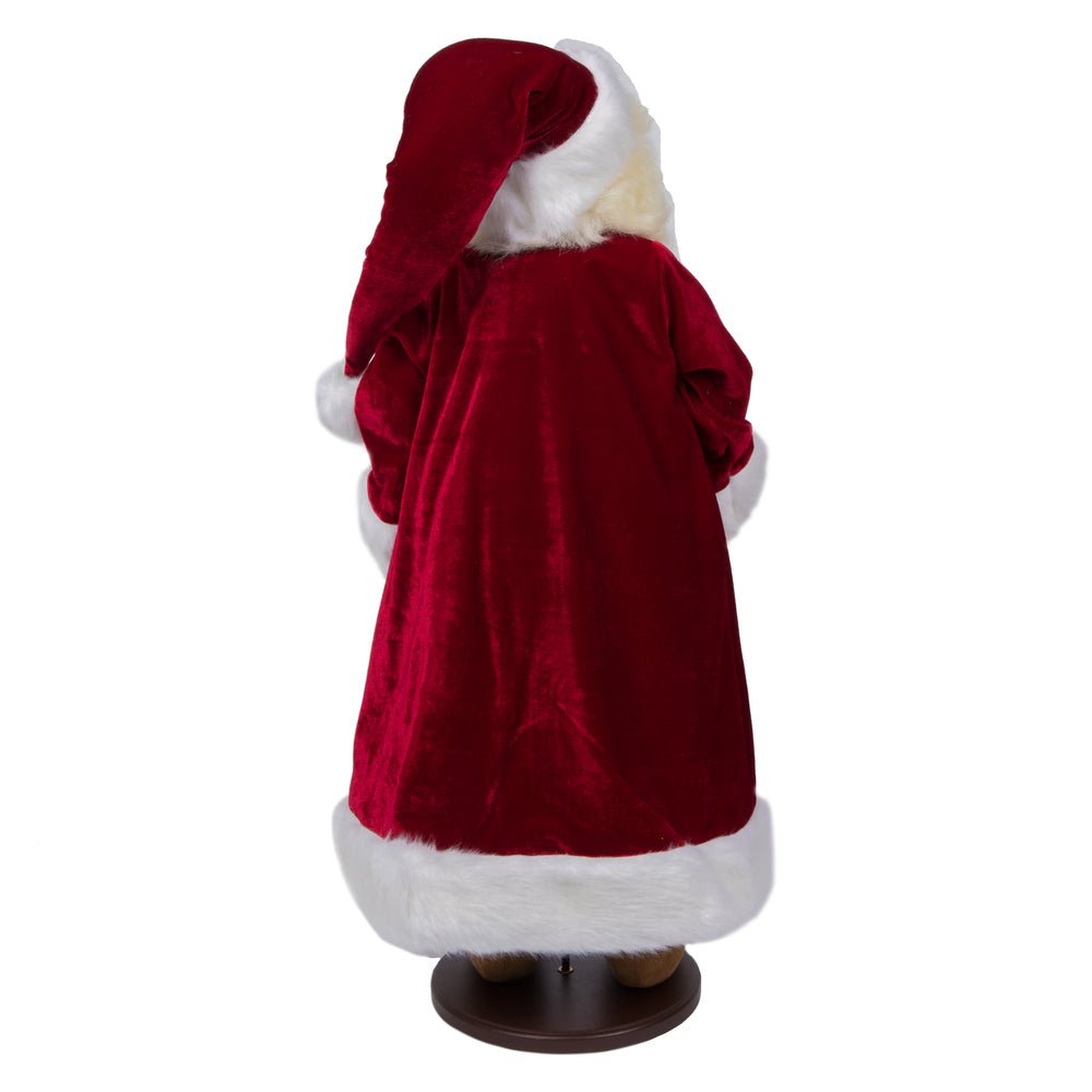 28" Deck The Halls Santa Doll with Stand - Holiday Warehouse